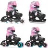 Raven Loret Glitter Black/Mint/Pink dětské brusle 4v1 - LED kolečka POUZE EU 27-30, dámský (se zoubky) (VÝPRODEJ)