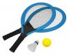 Rulyt Set na plážové hry tenis/badminton 2xraketa soft miček badm. Košík modrá