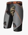 Shock Doctor 30160 černé kompresní hokejové šortky s tvrdým X-Fit Cross suspenzorem