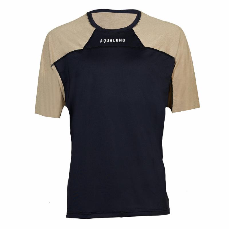 Aqualung Pánské lycrové triko Aqua Lung LOOSE FIT černá/béžová