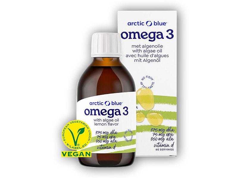 Arctic blue Vegan Omega 3-6-9 Algae 150ml Konopný olej+olej z mořské řasy+vit. D400 IU