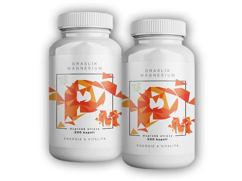 BrainMax 2x Draslík Magnesium, Draslík citrát + Horčík malát 200 rastlinných kapsúl