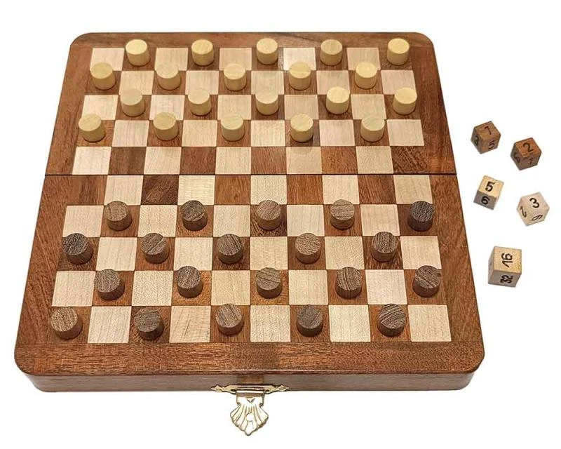 Levně Chopra Magnetická DELUXE dáma a backgammon vykládanou šachovnicí 19 cm