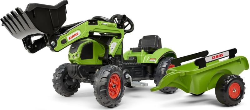 Falk Šlapací traktor 2040AM Claas Arion 410 nakladačem a vlečkou