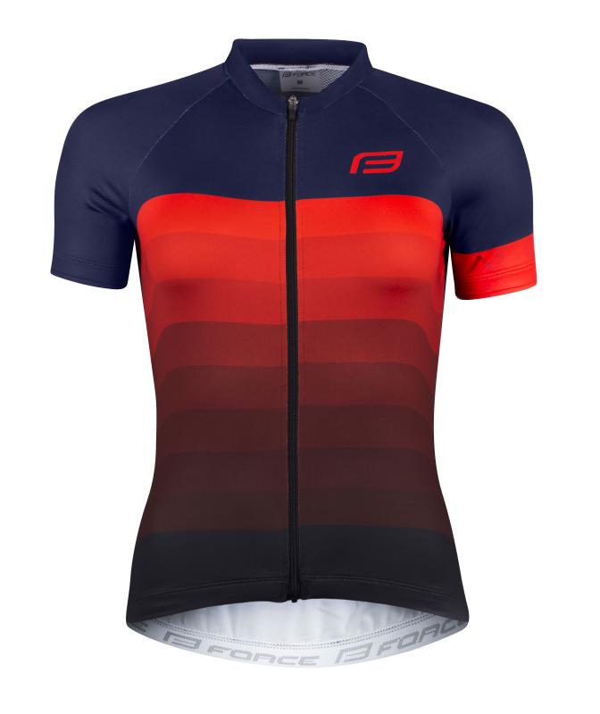 Force ASCENT modro-červený cyklodres - kr. rukáv dres