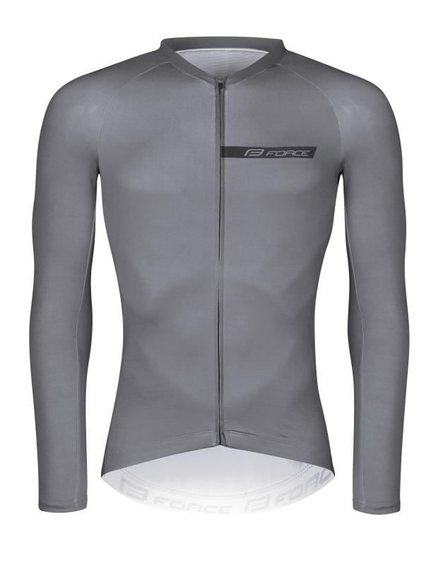 Force CHARM sivý cyklistický dres - dlhý rukáv
