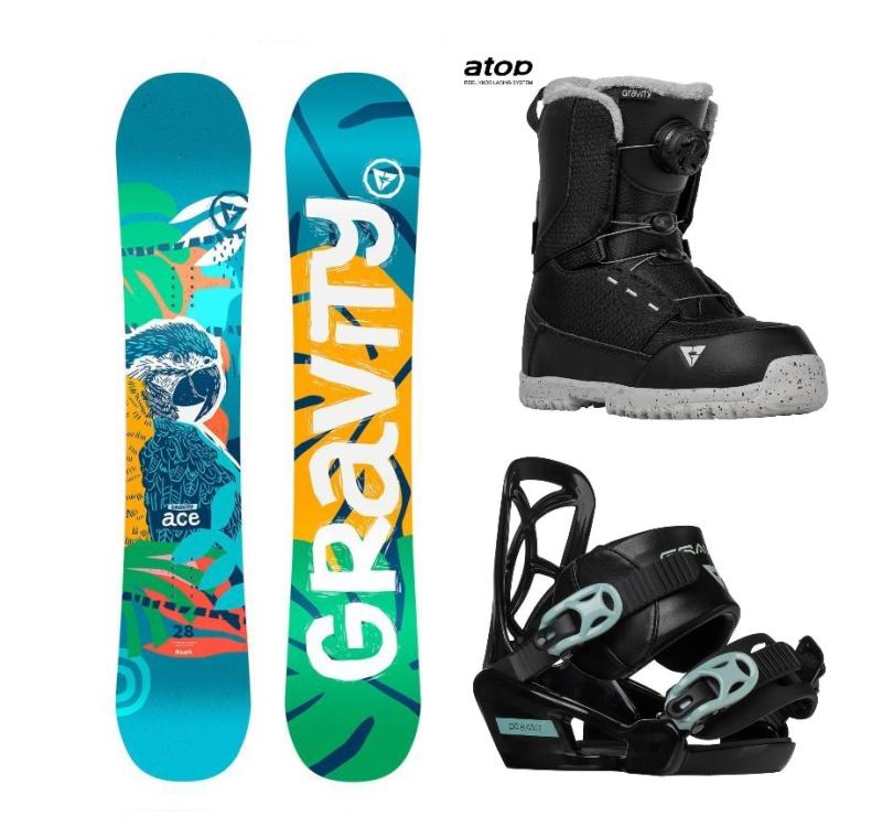 Gravity Ace detský snowboard + Gravity Cosmo viazanie + Gravity Micro Lite Atop topánky