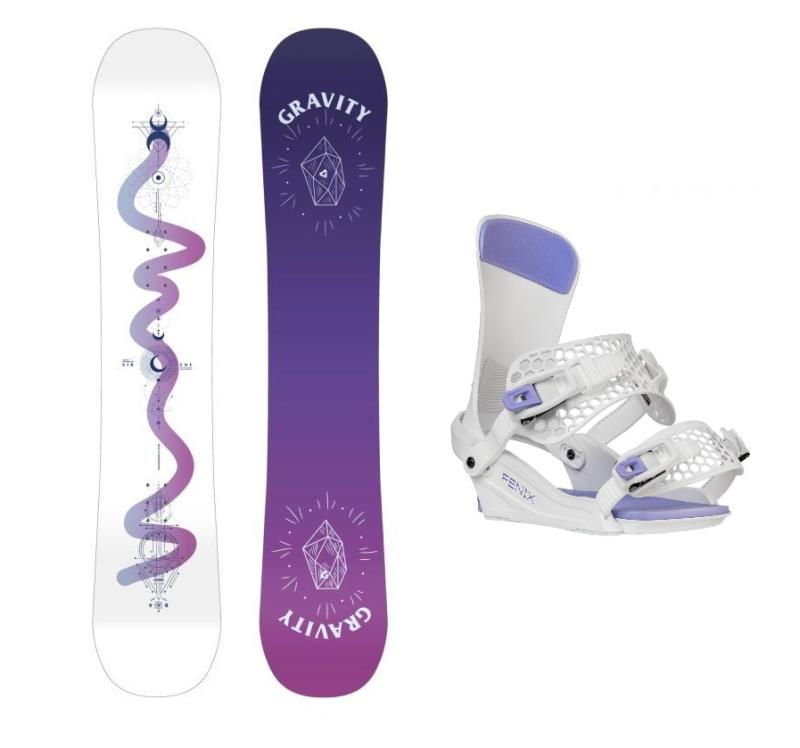 Gravity Sirene White 24/25 dámsky snowboard + Gravity Fenix white/lavender viazanie + zľava 500,- na príslušenstvo