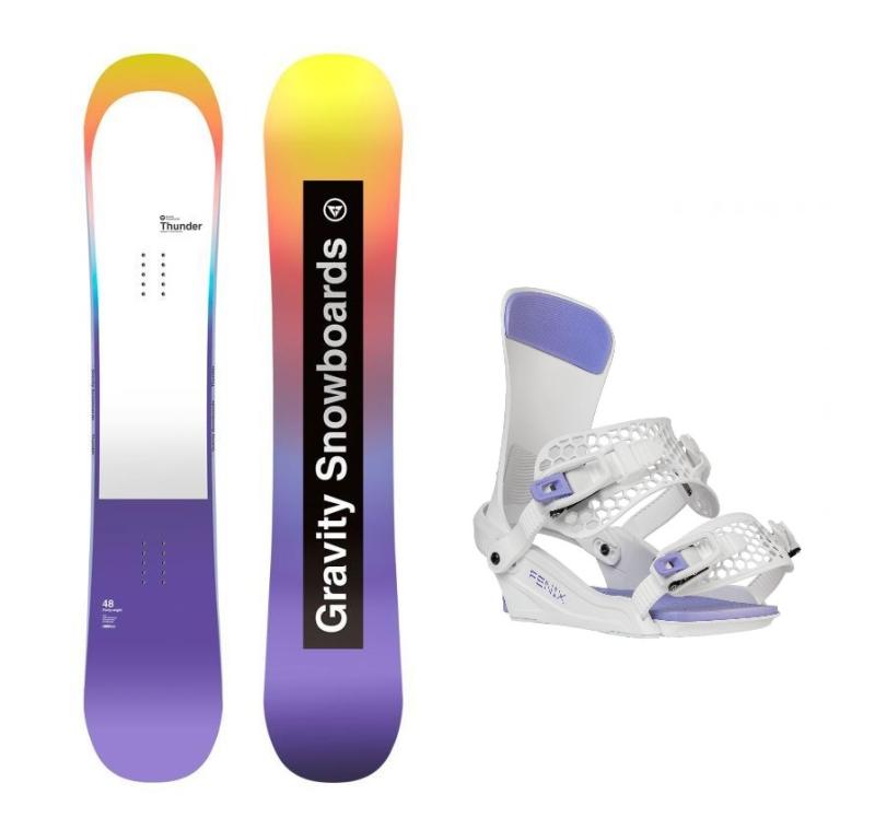 Gravity Thunder 24/25 dámský snowboard + Gravity Fenix white/lavender vázání + sleva 600,- na příslušenství