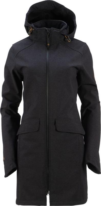 GTS dámsky 3L softshellový 3/4 kabát s kapucňou, carbon
