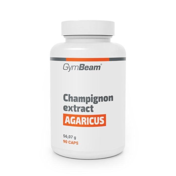 GymBeam Žampion (Agaricus) extrakt s 20 % polysacharidů a 10 % beta-glukanů 90 kaps.
