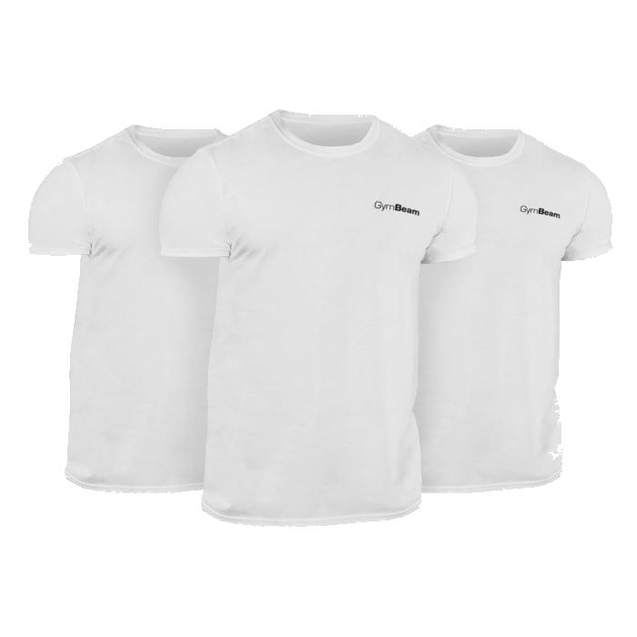 GymBeam Men‘s Basic Tričko 3Pack Biele