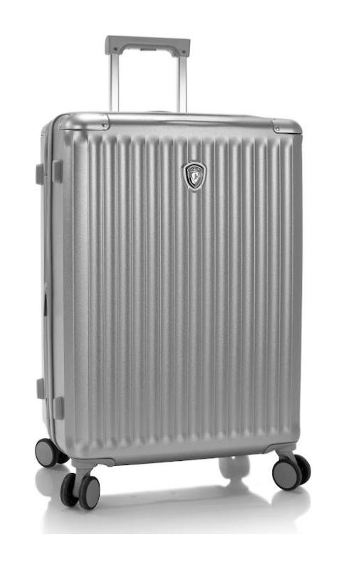 Heys Luxe M Silver kufr + kosmetická taštička zdarma