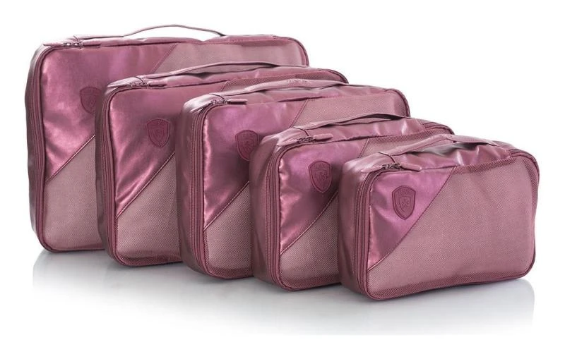 Levně Heys Metallic Packing Cube Burgundy – 5 kusů