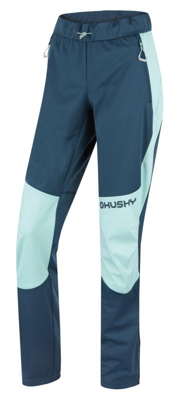 Husky Kala L mint/turquoise dámske softshellové nohavice