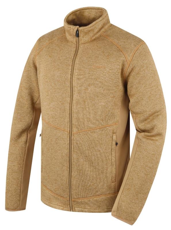 Husky Alan M beige pánský fleecový svetr na zip