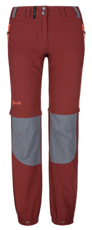 Kilpi HOSIO-W tmavo červené dámske outdoorové nohavice