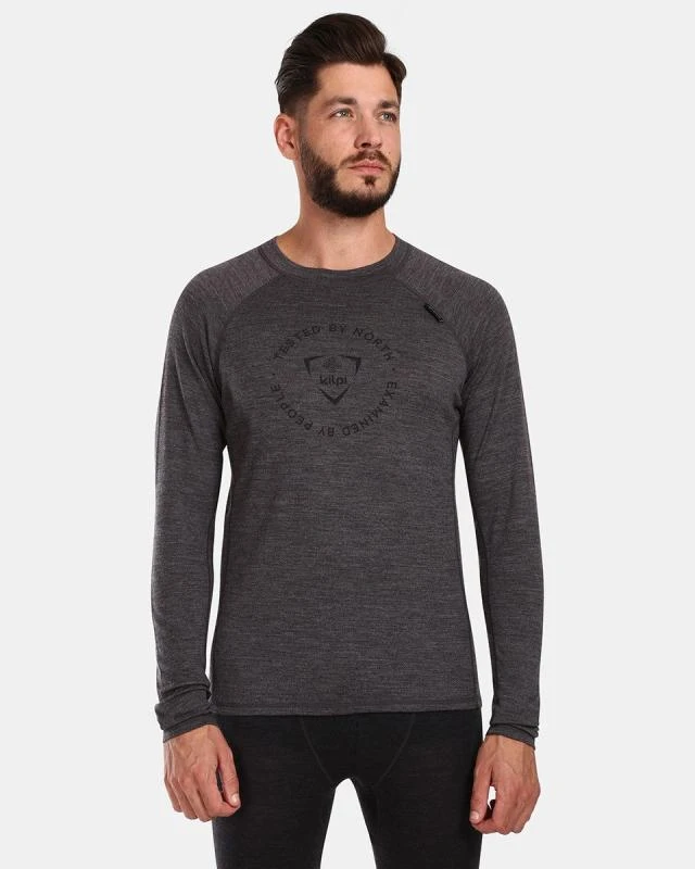 Kilpi pánské termoprádlo z merino vlny MAVORA TOP-M tmavě šedá - XL