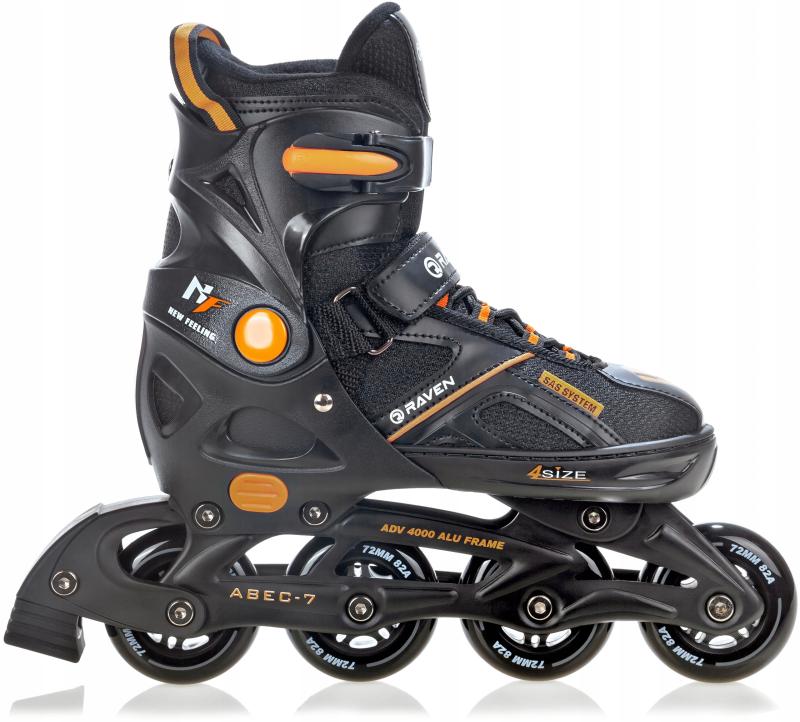 Raven Pulse black/orange dětské kolečkové brusle