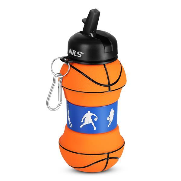 Nils Skládací silikonová láhev Camp NC4104 550ml basketbal