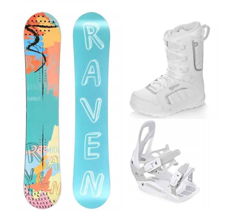 Raven Anna snowboard + Raven S230 White viazanie + Raven Pearl white topánky