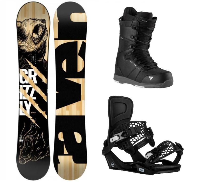Raven Grizzly snowboard + Gravity Indy black vázání + Gravity Void black/grey boty