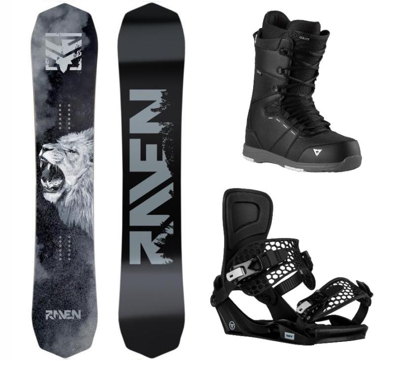 Raven Lion pánský snowboard + Gravity Indy black vázání + Gravity Void black/grey boty