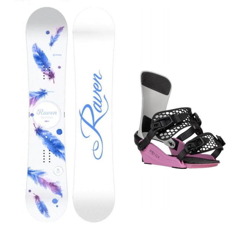 Raven Mia White dámský snowboard + Gravity Fenix grey/rose vázání