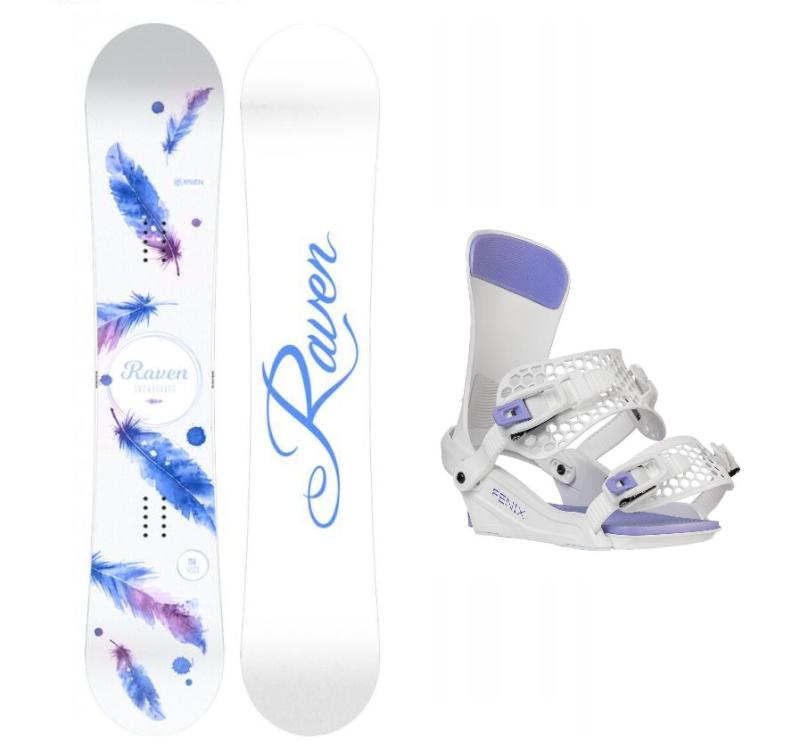 Raven Mia White dámsky snowboard + Gravity Fenix white/lavender viazanie