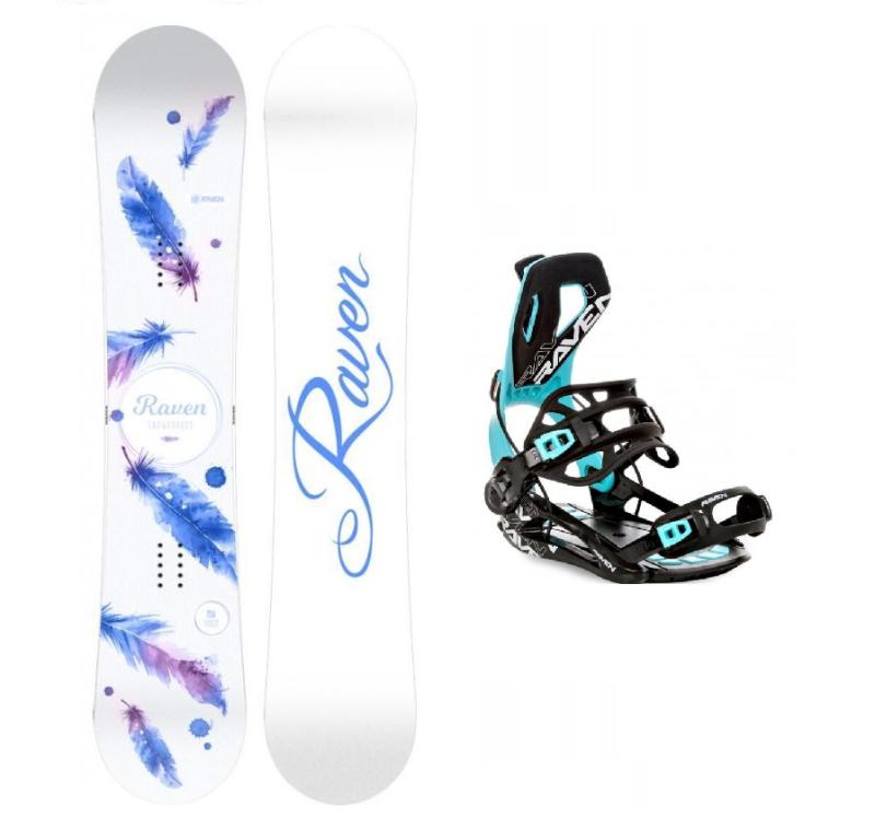 Raven Mia White dámský snowboard + Raven Fastec FT360 black/mint vázání
