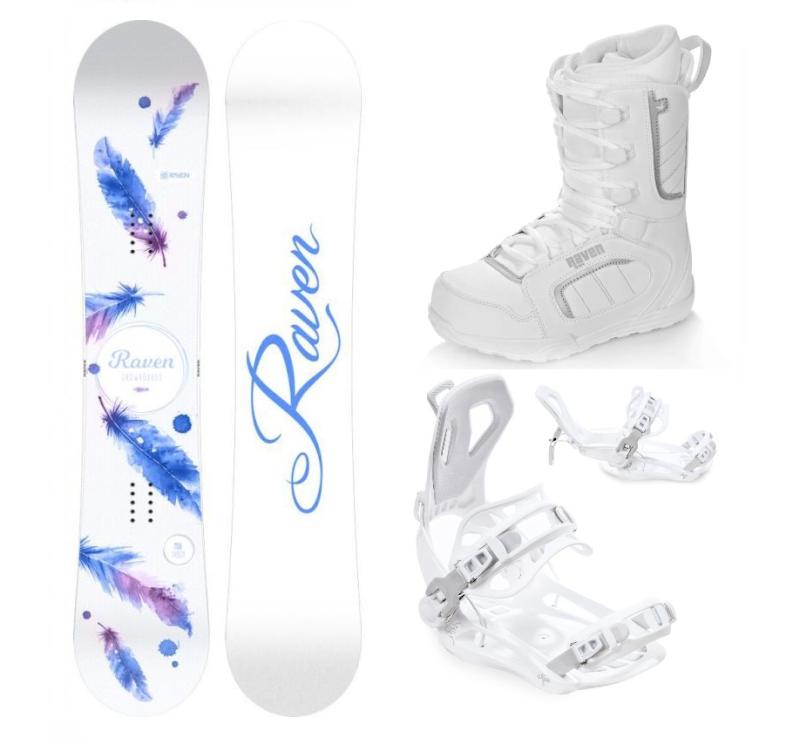 Raven Mia White snowboard + Raven Fastec FT360 white vázání + Raven Pearl white boty