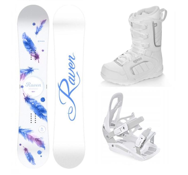 Raven Mia White snowboard + Raven S230 White viazanie + Raven Pearl white topánky