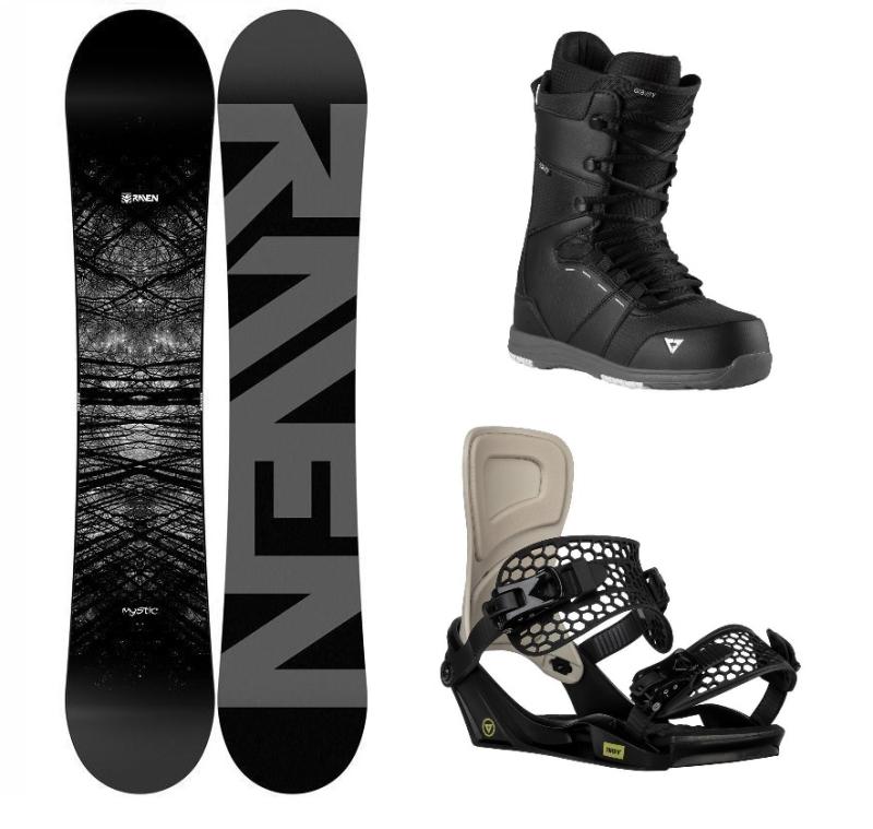 Raven Mystic snowboard + Gravity Indy stone/black viazanie + Gravity Void black/grey topánky