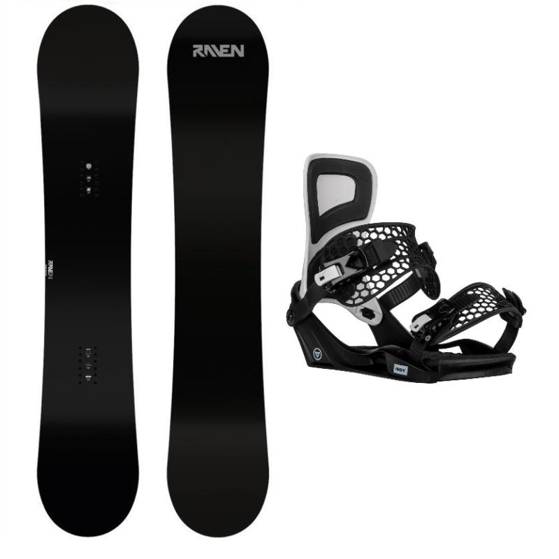 Raven Pure black pánsky snowboard + Gravity Indy black/white snb viazanie