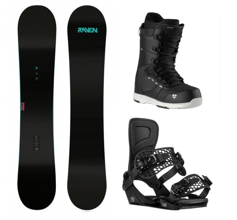 Raven Pure mint dámsky snowboard + Gravity Rise black viazanie + Gravity Bliss black/white topánky