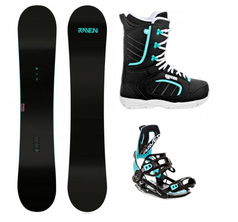 Raven Pure mint snowboard + Raven Fastec FT360 black/mint vázání + Raven Diva black/mint boty