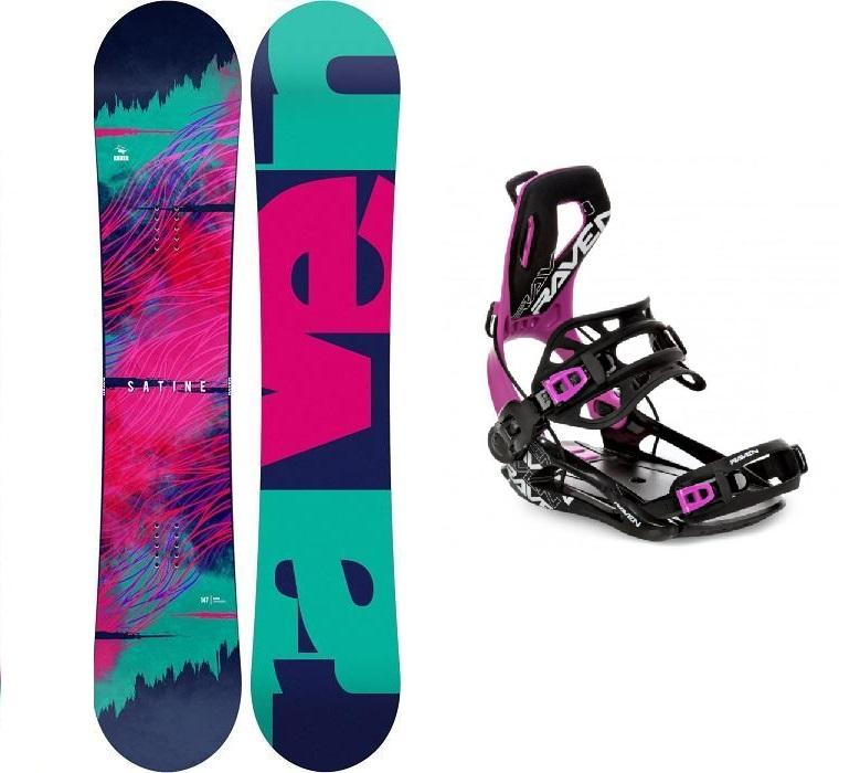 Raven Satine snowboard + Raven Fastec FT360 black/fuchsia vázání