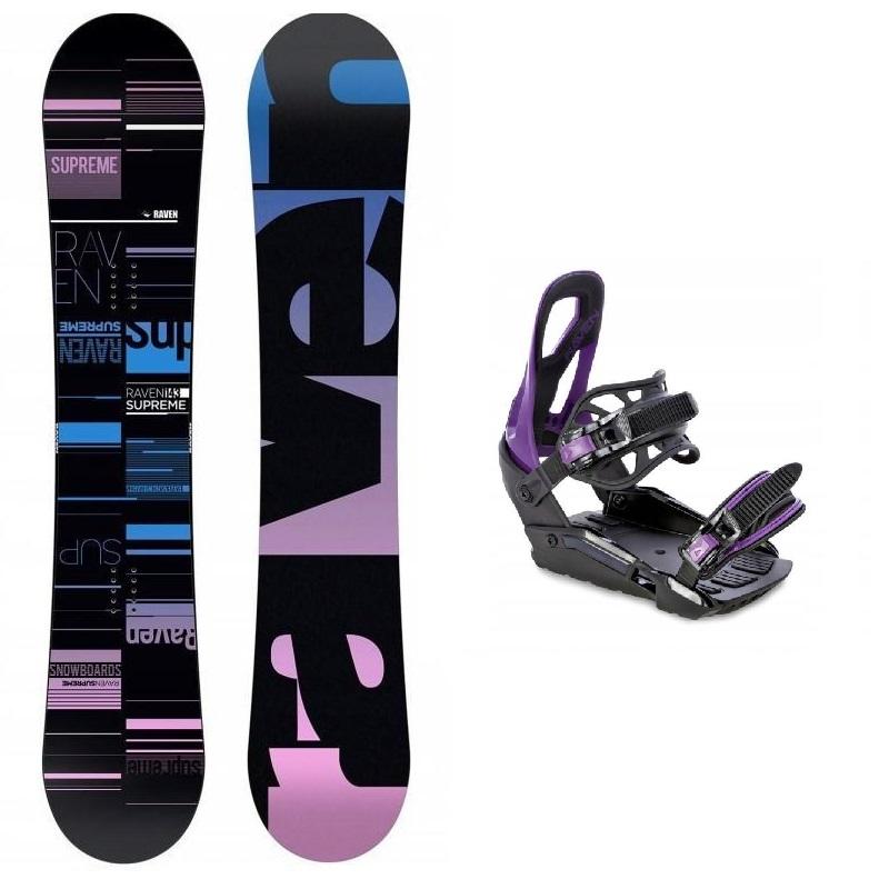 Raven Supreme black dámsky snowboard + Raven S230 Black/violet viazanie