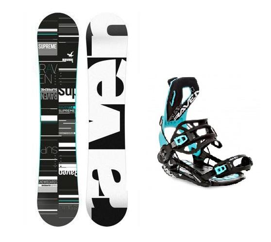 Raven Supreme black/mint snowboard + Raven Fastec FT360 black/mint vázání
