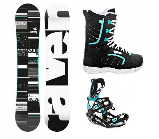 Raven Supreme black/mint snowboard + Raven Fastec FT360 black/mint viazanie + Raven Diva black/mint topánky