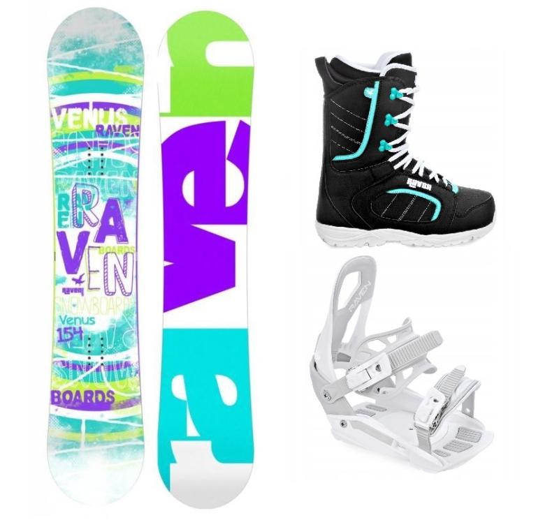 Raven Venus dámsky snowboard + Raven S230 White viazanie + Raven Diva black/mint topánky