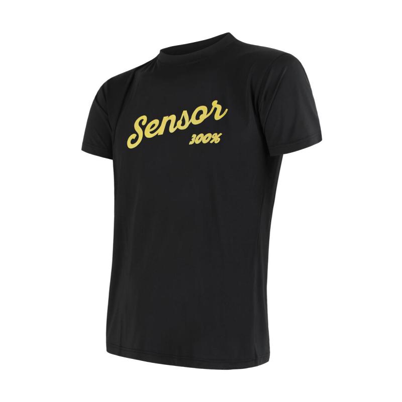 Sensor Coolmax Fresh Pt Logo černé pánské triko krátký rukáv