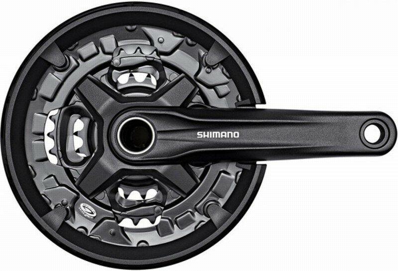 Shimano kľuky FC-MT210-L, 175mm 40-30-22 zubov, čierne, s krytom, 9 speed, v krabičke