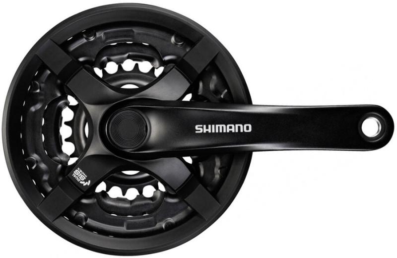 Shimano kliky Tourney FC-TY501-L 170mm 42-34-24 zubů, černé s krytem, v krabičce