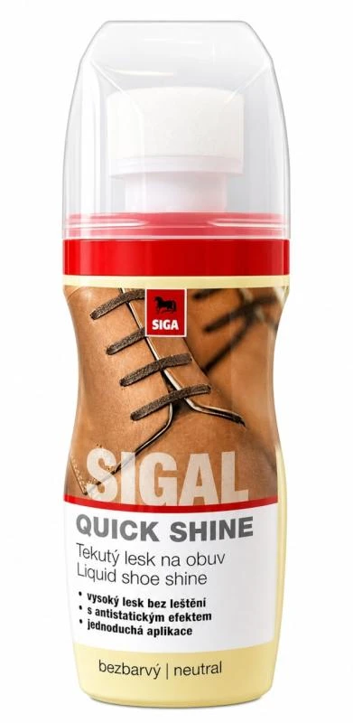 Levně Siga Černý tekutý lesk na botyL 75 ml - černá