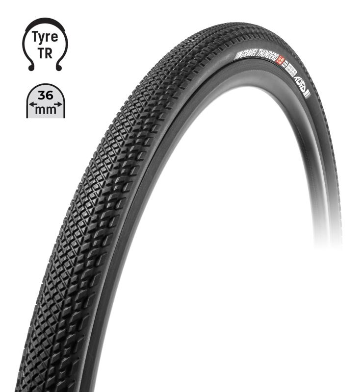 TUFO Plášť Gravel THUNDERO 700x36C, bezduš. čierny