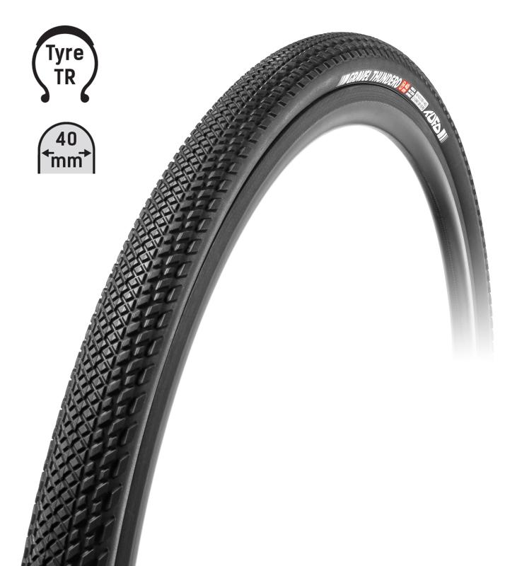 TUFO Plášť Gravel THUNDERO 700x40C, bezduš. čierny