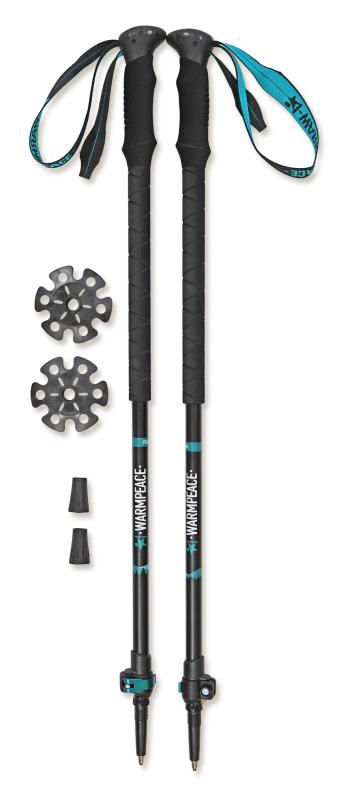 Warmpeace TOURING black/turquoise green trekové palice