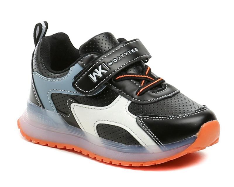 Wojtylko 1A26415 černo oranžové polobotky s blikající podešví