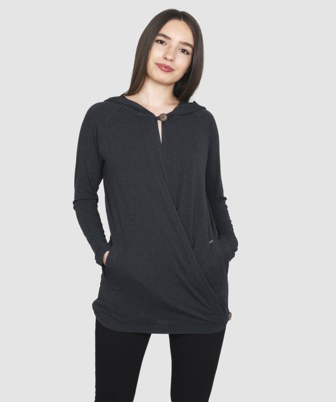 Woox Twister Ladies Hoodie Black kardigan
